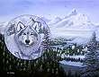 link to original art for Wolves of Teton Gulch, a wildlife landscape, by Violet Hunley-Franck at where art meets the heart